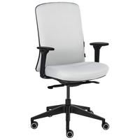 BÜROSTUHL Stoff Hellgrau Kamilon - Hellgrau/Schwarz, Textil (60/98/65cm) - Beliani