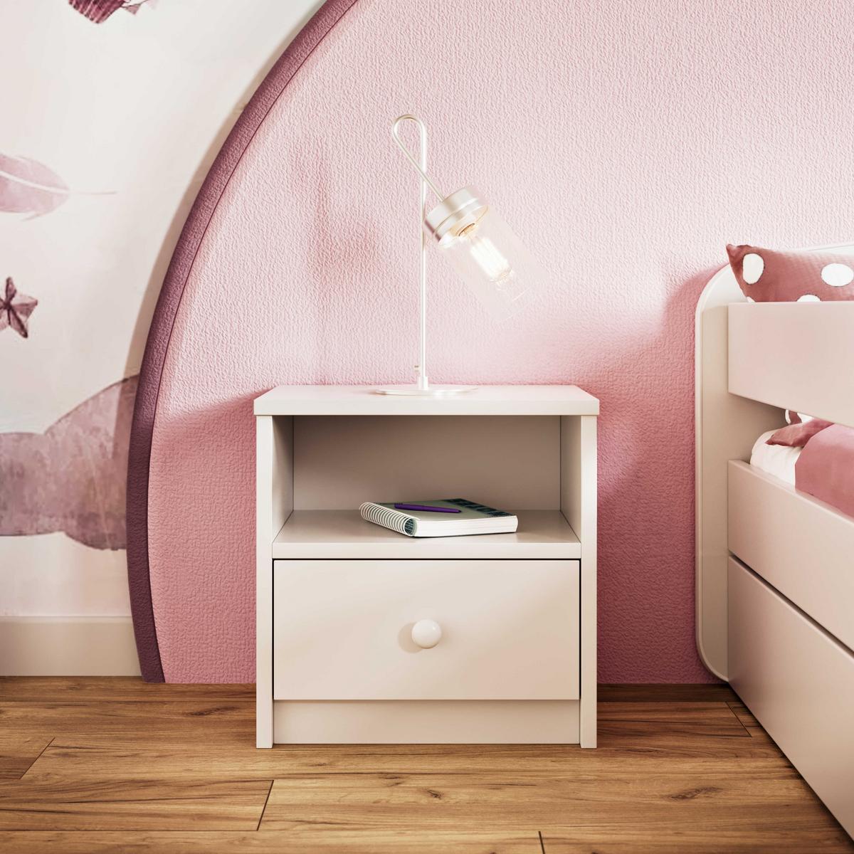 KINDER-NACHTTISCH Babydreams Weiß 39/40/30 - Weiß, Holzwerkstoff/Kunststoff (39/40/30cm) - RAUMHIRSCH FURNITURE