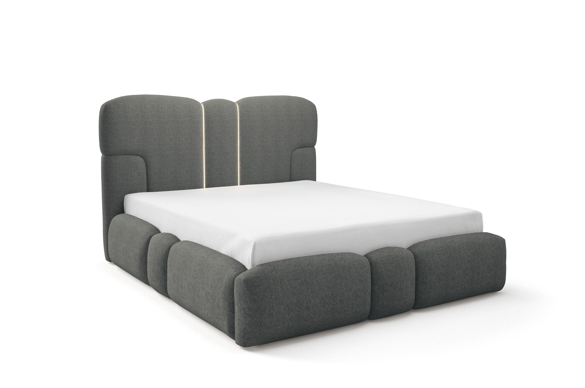 POLSTERBETT Jordan - Dunkelgrau, Holzwerkstoff/Textil (120/200cm) - Fun Möbel