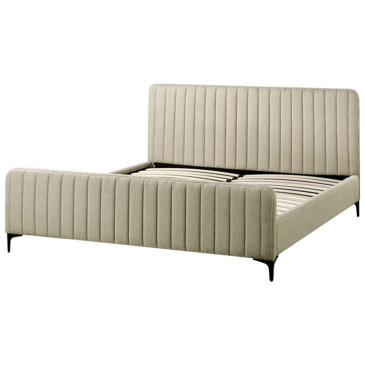 POLSTERBETT mit Lattenrost 180x200 cm Beige Lunan - Beige, Textil (180/200cm) - Beliani