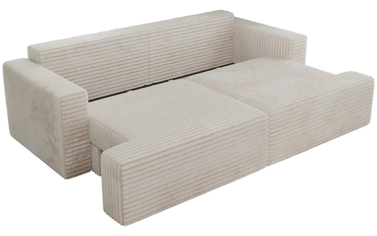 4-SITZER SOFA VIRELLA Beige Cord - Beige/Schwarz, Kunststoff/Textil (240/88/115cm) - MKS
