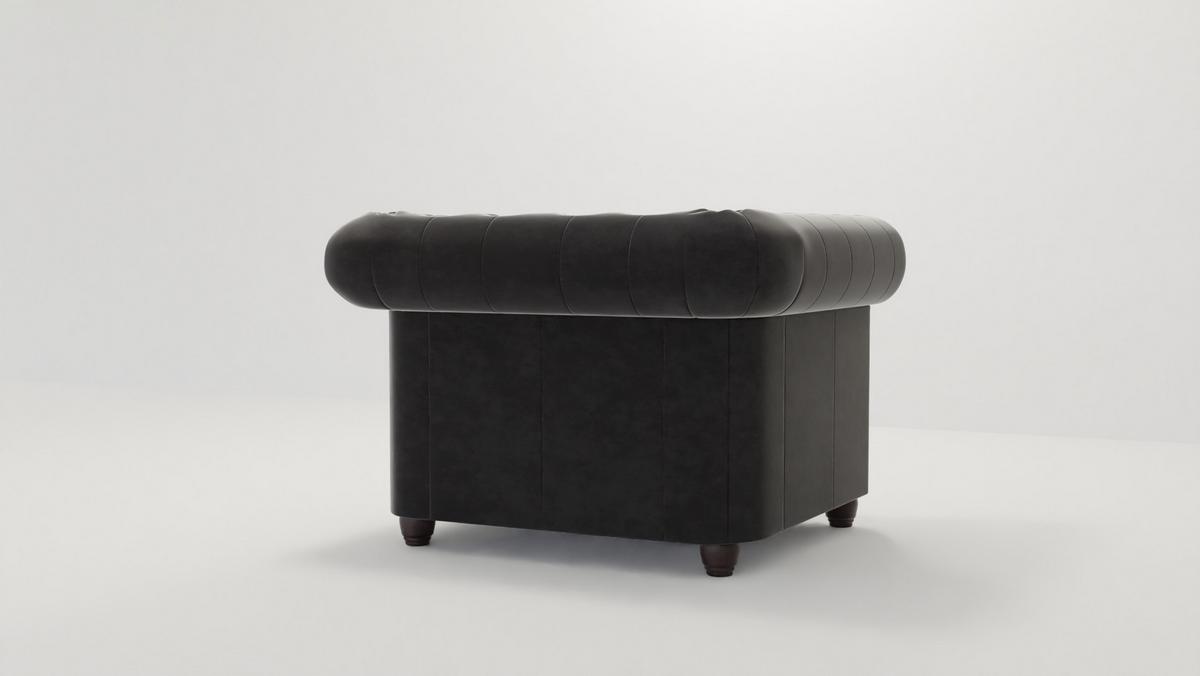 CHESTERFIELD-SESSEL Nyx Schwarz Samt - Schwarz/Braun, Holz/Textil (94/72/86cm) - S-Style Möbel