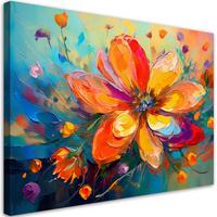 WANDBILD farbige blumen abstraktion - Multicolor, Textil (60/40cm) - Feeby