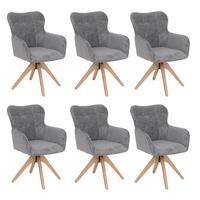 ESSZIMMERSTUHL Grau 6er-Set - Grau, Textil (62/92/68cm) - MCW