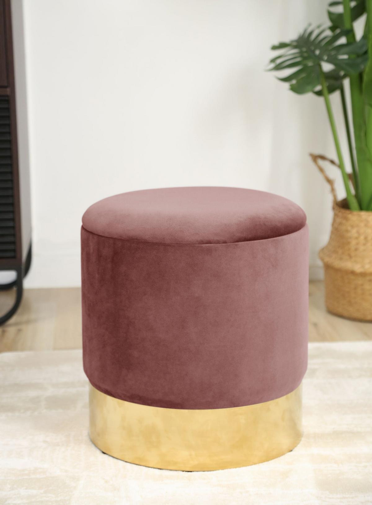 SITZHOCKER mit Stauraum, Polsterhocker Rosa 39/40/39 - Rosa, Textil (39/40/39cm) - RAUMHIRSCH FURNITURE