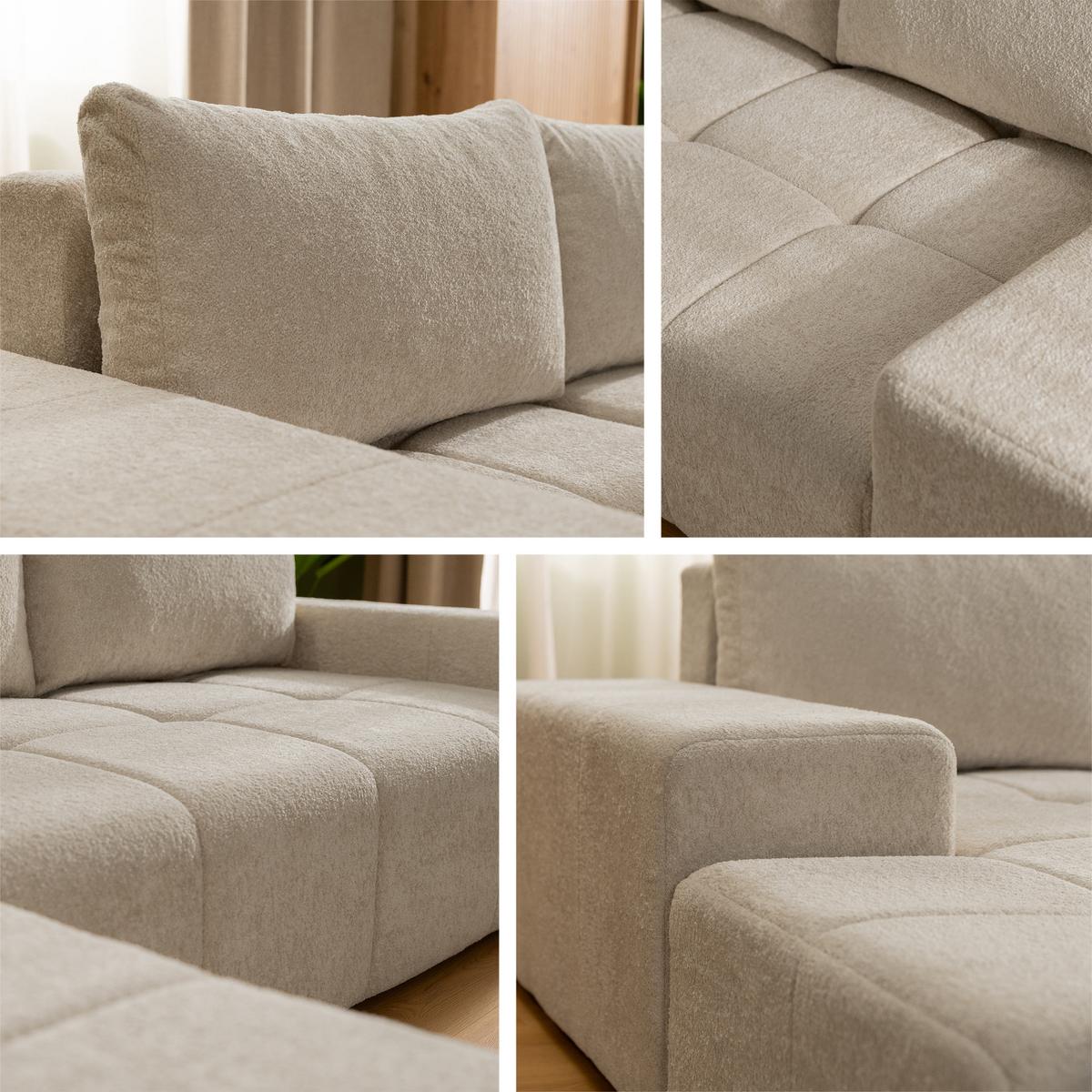 ECKSCHLAFSOFA Tonseo L, Seite: Links - Hellgrau/Schwarz, Holz/Kunststoff (275/173cm) - MIRJAN24
