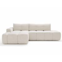 ECKSOFA Montero Bouclé-Stoff Weiß Links - Weiß, Holz/Textil (280/177cm) - Graingold