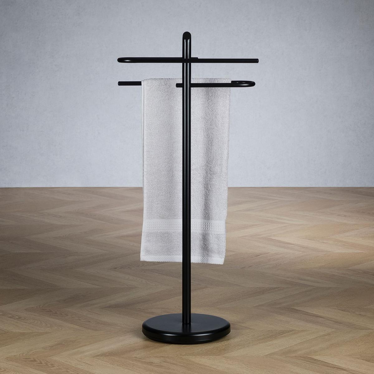 HANDTUCHHALTER MIRO schwarz - Schwarz, Metall (40/89/30cm) - IDIMEX