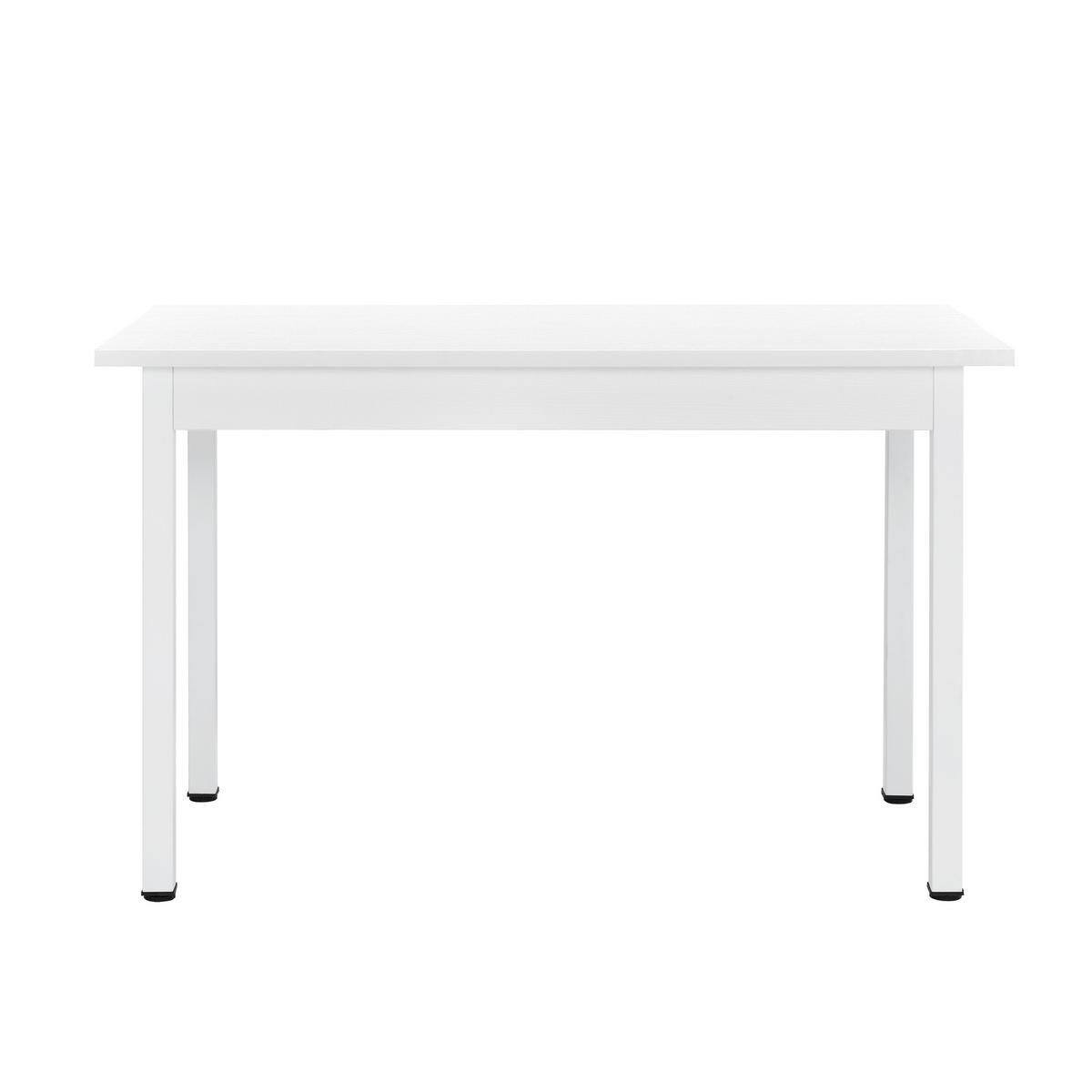 TISCHGRUPPE Jørpeland - Weiß, Holzwerkstoff/Textil (120/75/60cm) - [en.casa]