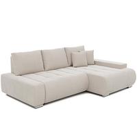 ECKSOFA NIKO Rechts, mit Schlaffunktion und Bettkasten, Creme - Creme, Textil (227/153cm) - Idohome