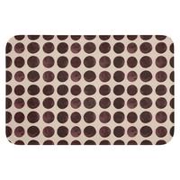 BADEMATTE Polka dots - Muster - Braun Rutschfest 60x40 cm - Bordeaux, Textil (60/40cm) - OnlyWow
