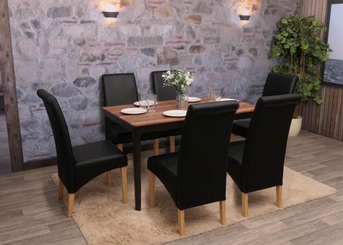 ESSZIMMERSTUHL Schwarz, Braun 6er-Set - Schwarz/Braun, Textil (46/99/50cm) - MCW