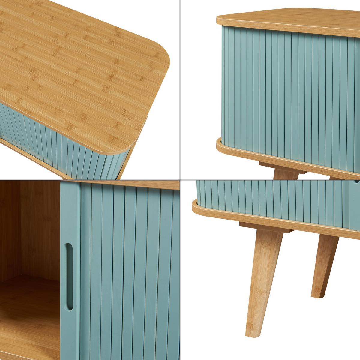 TV-ELEMENT Tysvær - Blau, Holz/Holzwerkstoff (120/58/40cm) - [en.casa]