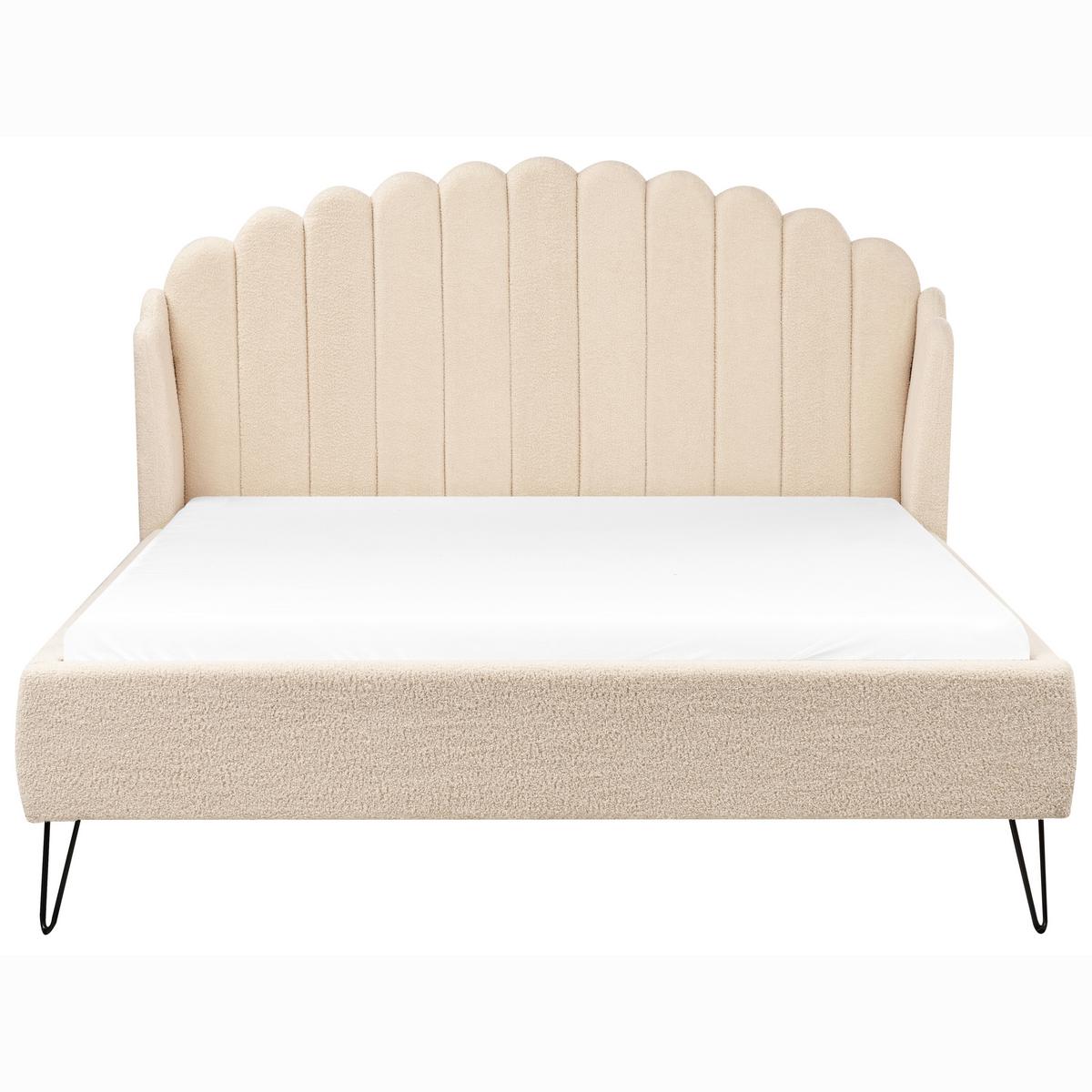 POLSTERBETT mit Lattenrost 160x200 cm Beige Ambillou - Beige, Textil (160/200cm) - Beliani