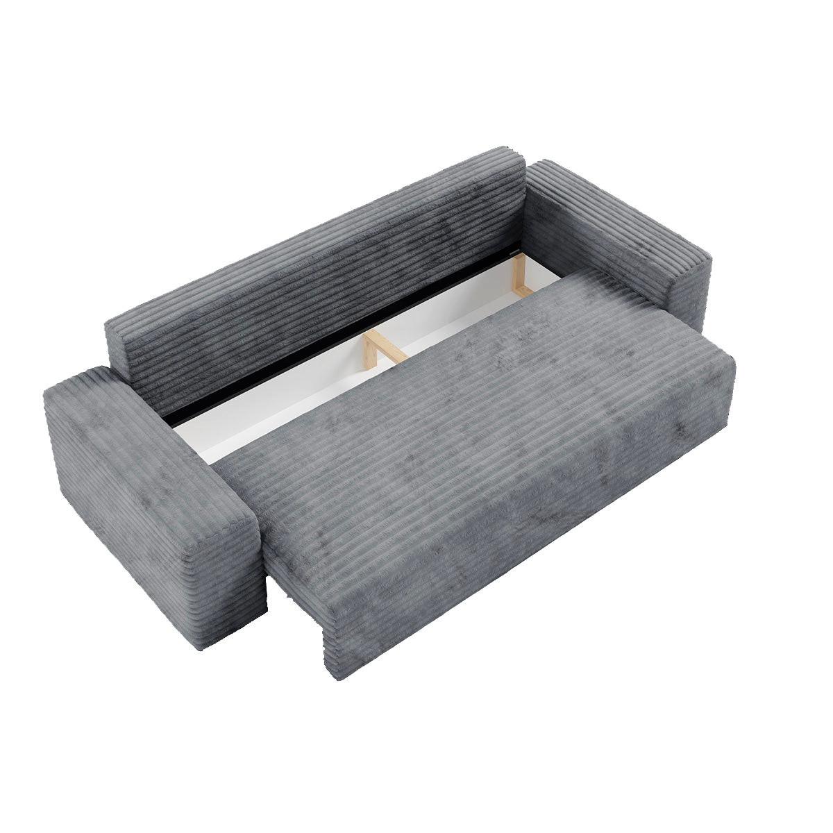SOFA Fabio 3 Sitzplätze Grau - Grau, Holz (260/82/102cm) - Petits-meubles