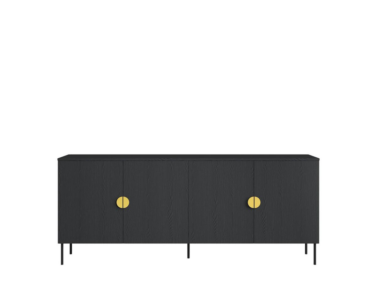 KOMMODE Graphitschwarz 213/87,6/40 - Schwarz, Holzwerkstoff (213/88/40cm) - RAUMHIRSCH FURNITURE