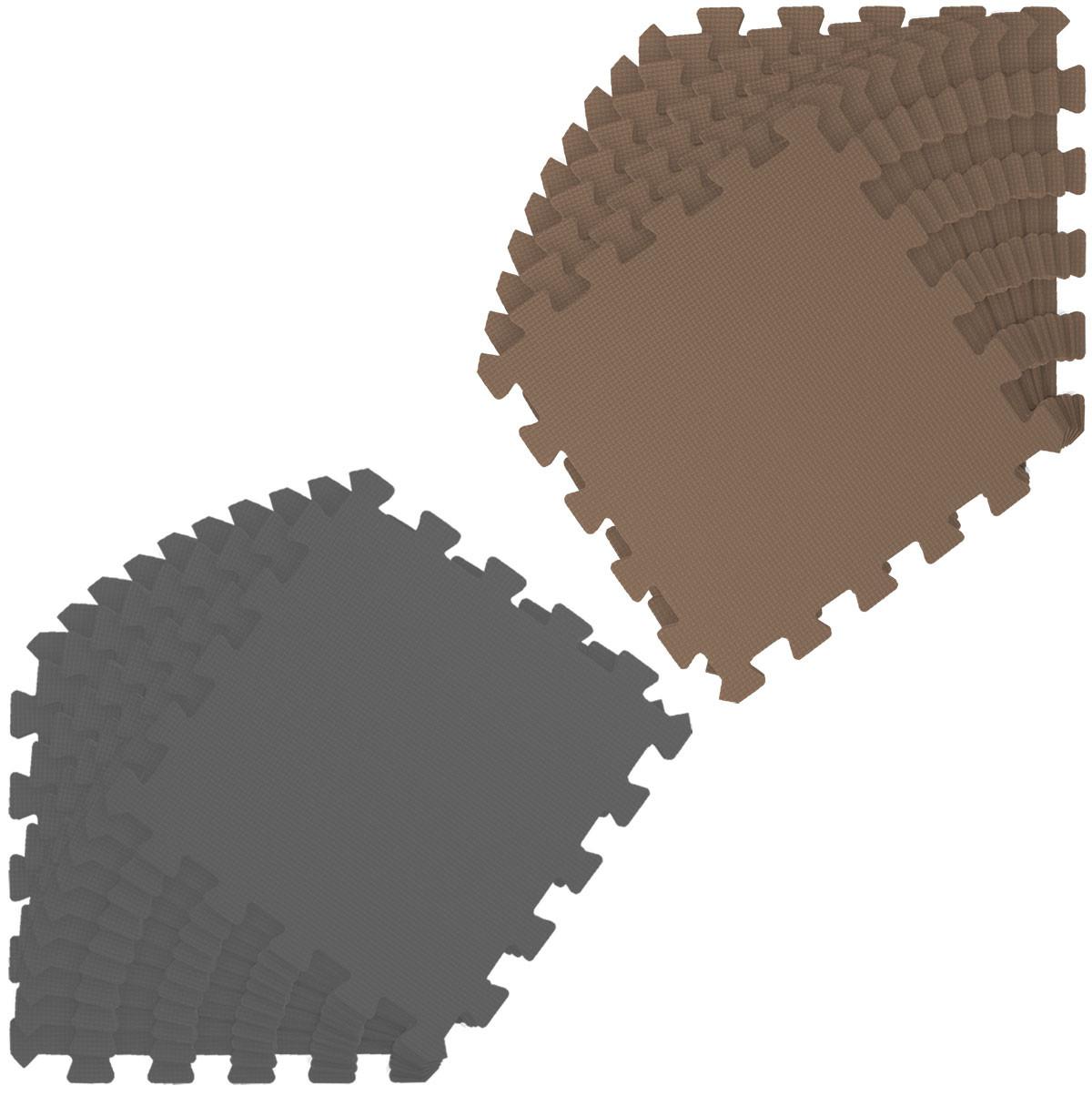 SPIELMATTE ab Null - 180/90/1 cm Puzzlematte Grau - Braun/Grau, Kunststoff (30/30cm) - Littletom