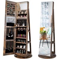 SCHMUCKSCHRANK Vintage Eiche Dekor - Alteiche, Holz (55/161/55cm) - COSTWAY