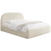 POLSTERBETT Puro mit Bettkasten & Metall-Lattenrost in Creme Chenille 140x200 cm - Birkefarben/Creme, Kunststoff/Textil (140/200cm) - WFL GROUP