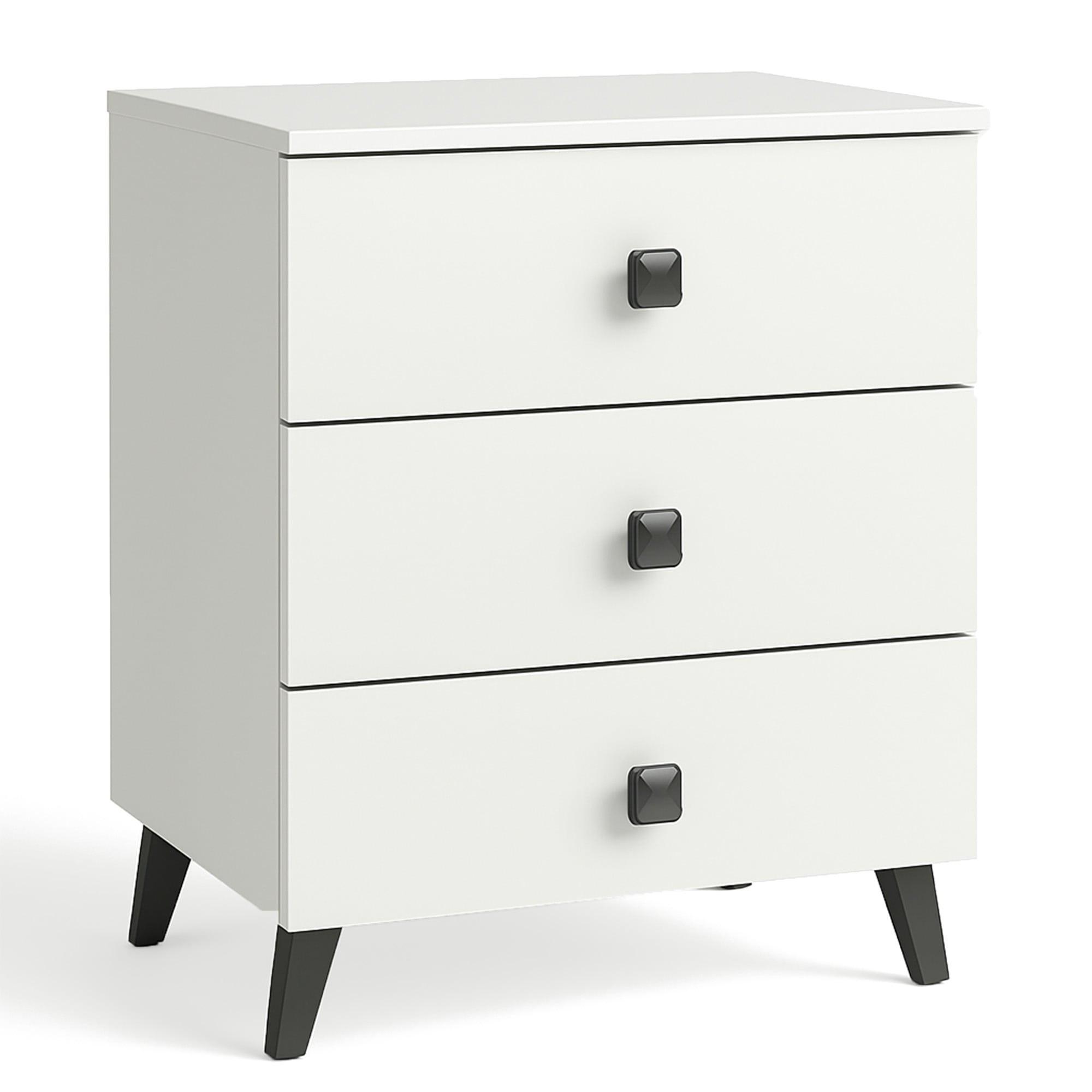 NACHTTISCH Weiß, Schwarz 58/40/37 - Schwarz/Weiß, Holzwerkstoff (40/58/37cm) - RAUMHIRSCH FURNITURE