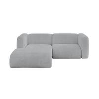 ECKSOFA Ottomane Links MIRA-L1 227x179x89 Grau Cord - Blaugrau/Schwarz, Holzwerkstoff/Kunststoff (227/179cm) - ALTDECOR