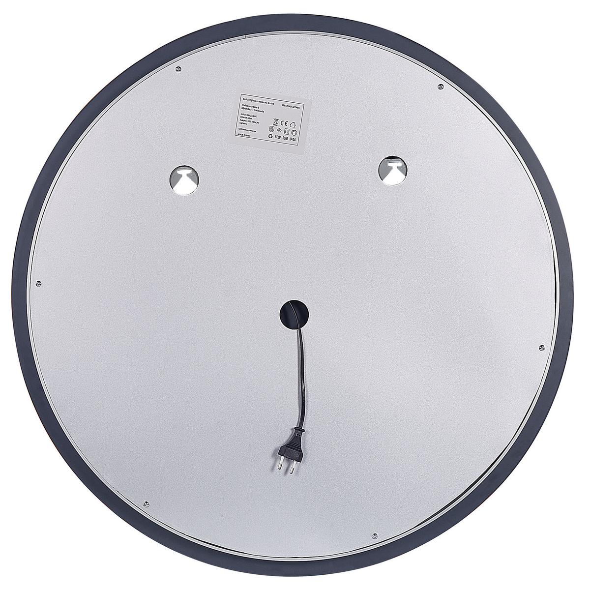 BADSPIEGEL mit LED-Beleuchtung rund 79 cm Deauville - Silberfarben, Glas (79/79/4cm) - Beliani