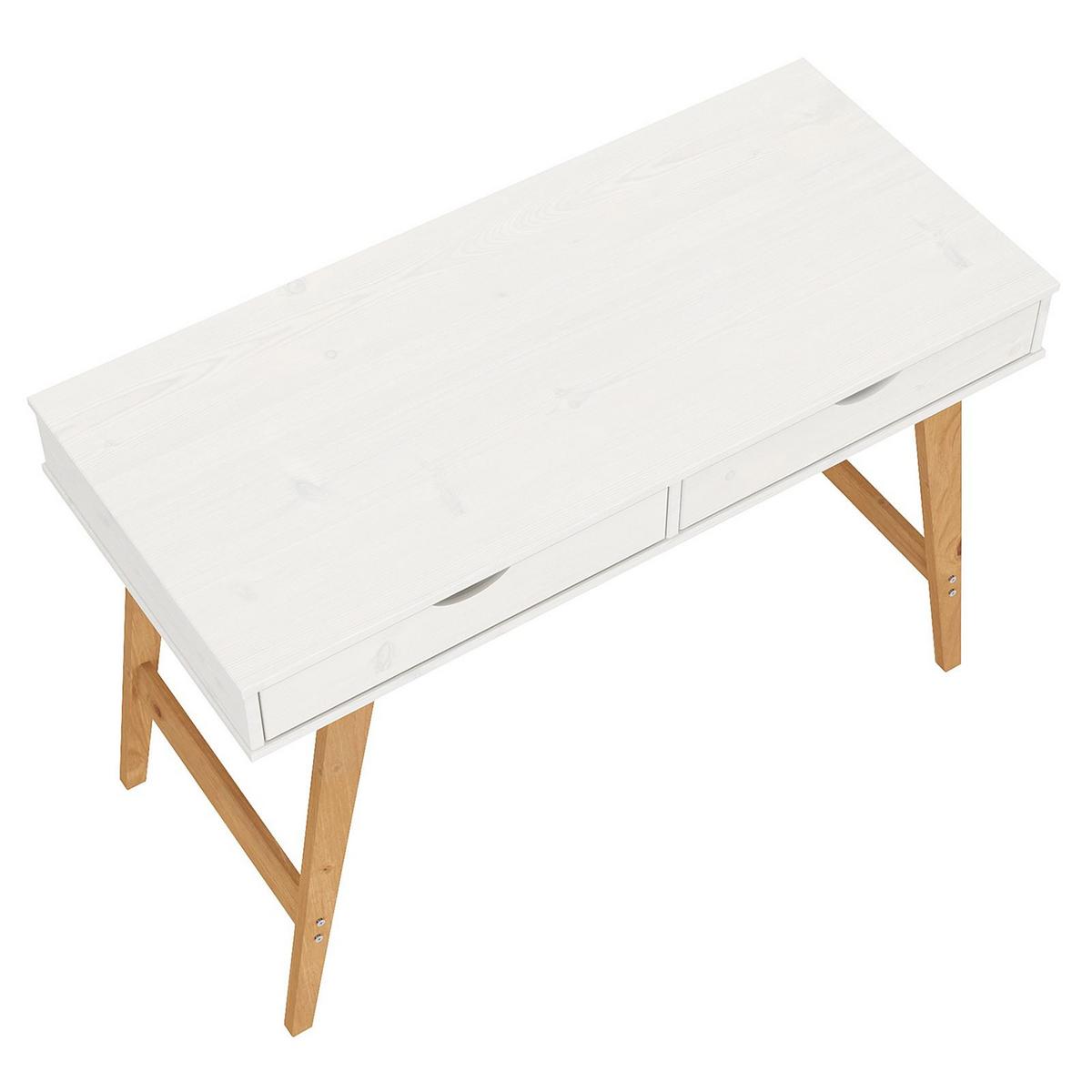 SCHREIBTISCH MILO weiß/Eiche - Eichefarben/Weiß, Holz (50/110/75cm) - IDIMEX
