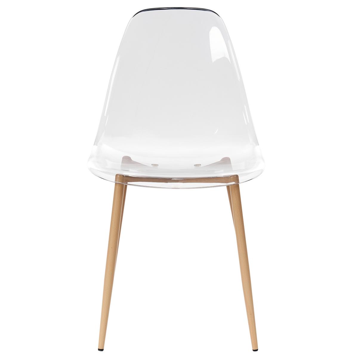 ESSZIMMERSTUHL Transparent Takilma - Transparent/Braun, Kunststoff (47/84/51cm) - Beliani