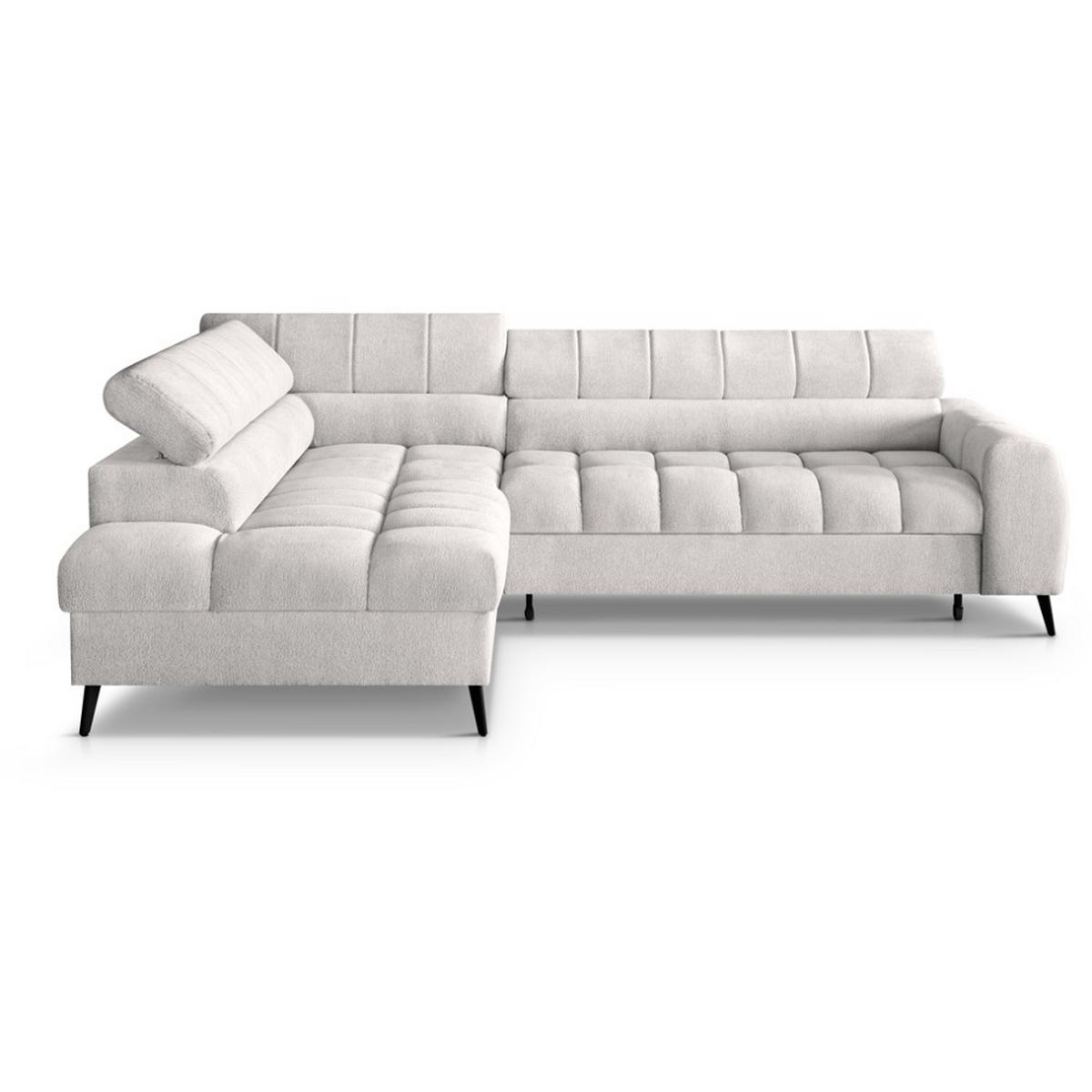 ECKSCHLAFSOFA Vinni Beige, Chenille-Stoff, links - Beige, Textil (265/205cm) - Beautysofa