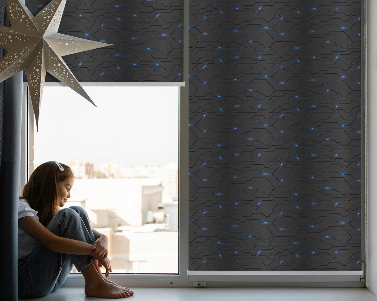INNENROLLO - Fensterrollo - Rollo - 110x140 cm - Technologie - Schwarz, Kunststoff (110/140/0.5cm) - TULUP