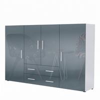 HIGHBOARD Nora Front in Grau Hochglanz - Grau, Holzwerkstoff (166/106/35cm) - Vladon