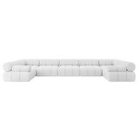 WOHNLANDSCHAFT modulares Sofa Birno-U3 - 475x190x70 cm Weiß Bouclé - Weiß, Holzwerkstoff/Textil (475/70/190cm) - ALTDECOR