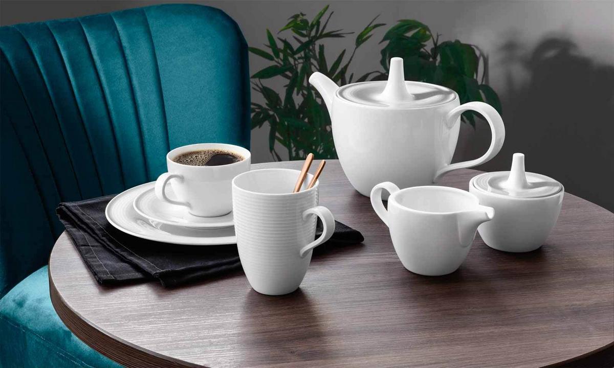 KAFFEEBECHER Beat Color Glaze Weiß 350 ml 6er Set - Weiß, Keramik (0.35L) - Seltmann Weiden