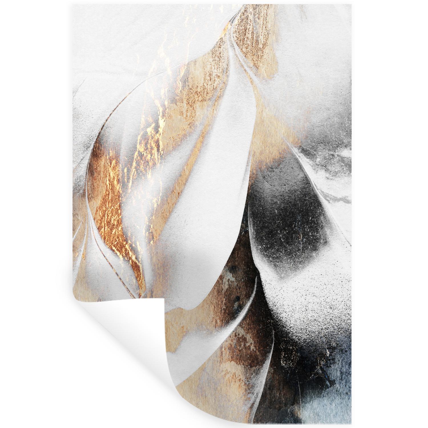 WANDTATTOO Luxus - Abstrakt - Gold - Weiß Wandaufkleber 80x120 cm - Goldfarben, Kunststoff (80/120/0.1cm) - MuchoWow