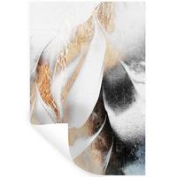 WANDTATTOO Luxus - Abstrakt - Gold - Weiß Wandaufkleber 80x120 cm - Goldfarben, Kunststoff (80/120/0.1cm) - MuchoWow