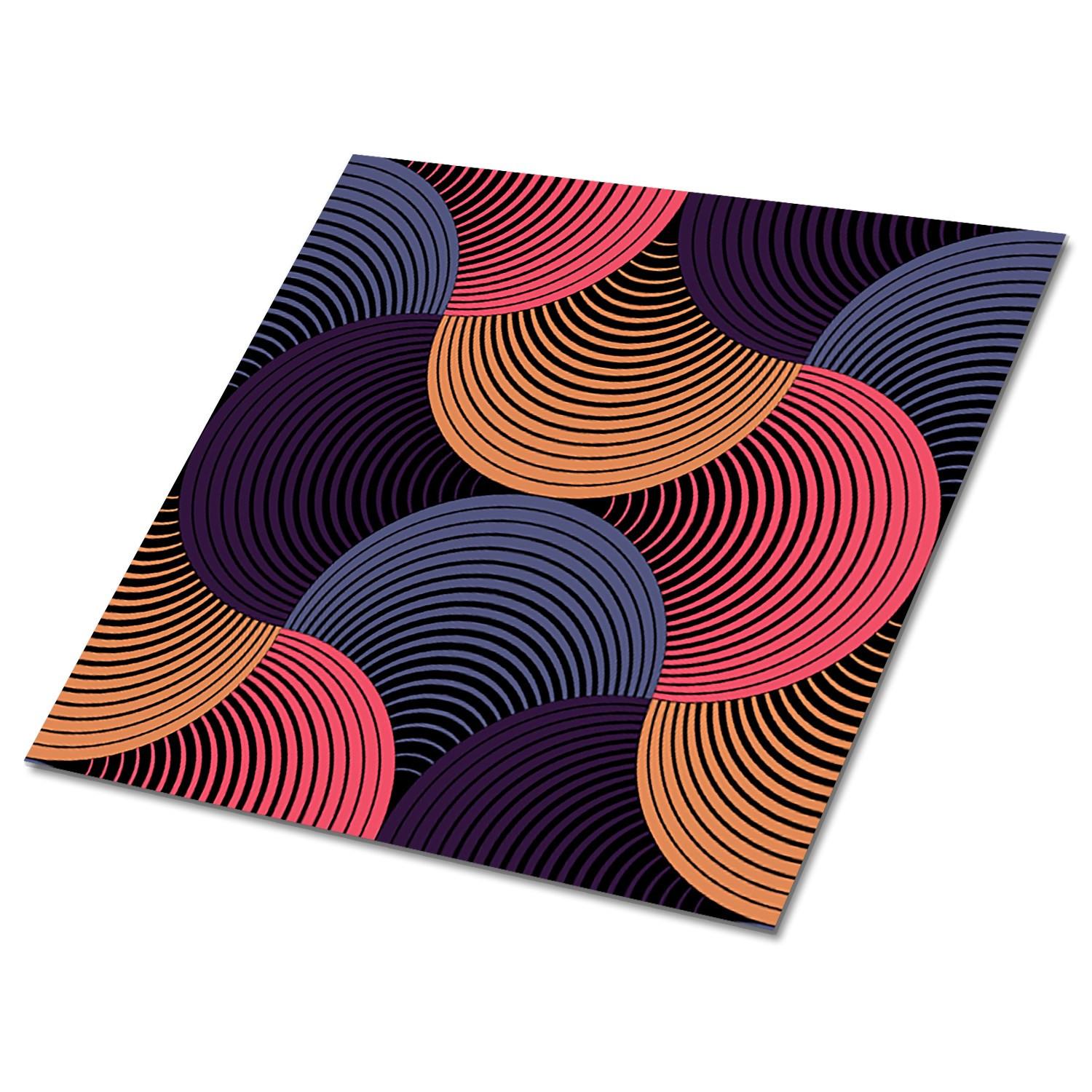 FLIESENAUFKLEBER 9 Stück 30x30 cm selbstklebend Retro-Muster - Multicolor, Textil (30/1.6/30cm) - TULUP