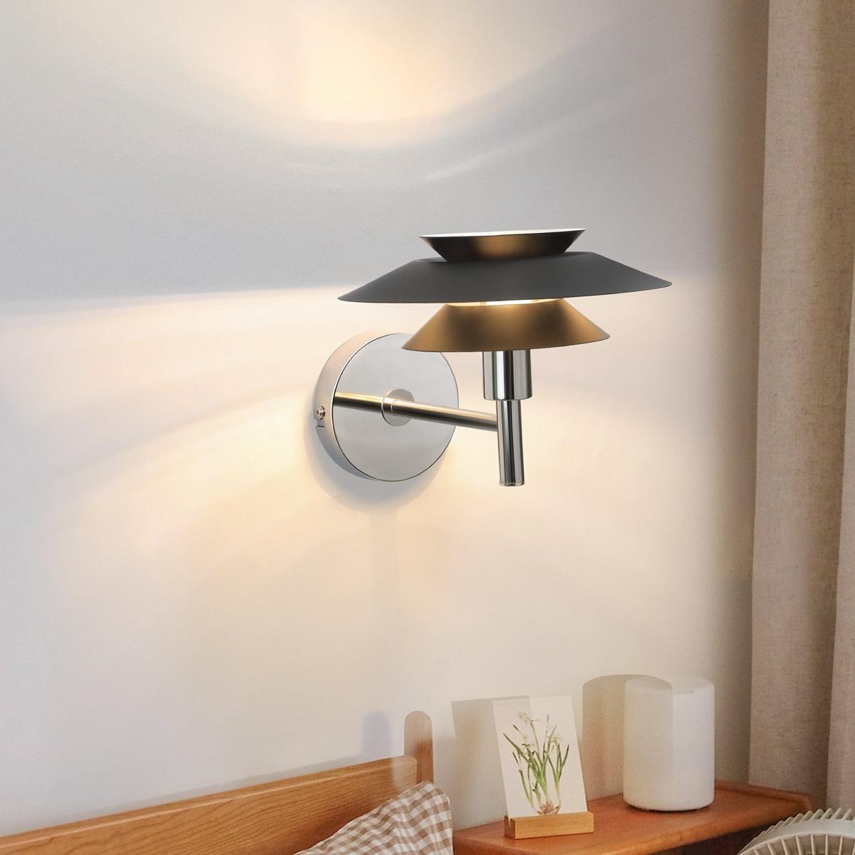 WANDLEUCHTE Welt - Schwarz, Metall (26/17/26cm) - Nettlife