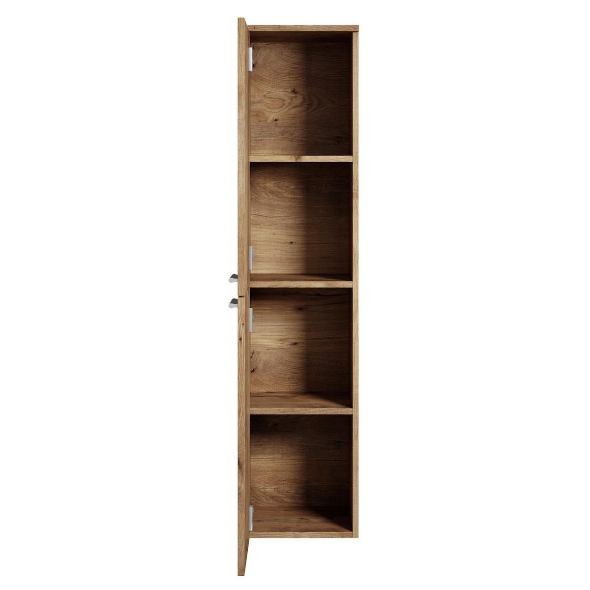 BADEZIMMERSCHRANK Saturnus mit 2 Türen Kastanien Eiche - 35 x 35 x 130 cm - Kastanienfarben/Eichefarben, Holz (35/130/35cm) - Badplaats
