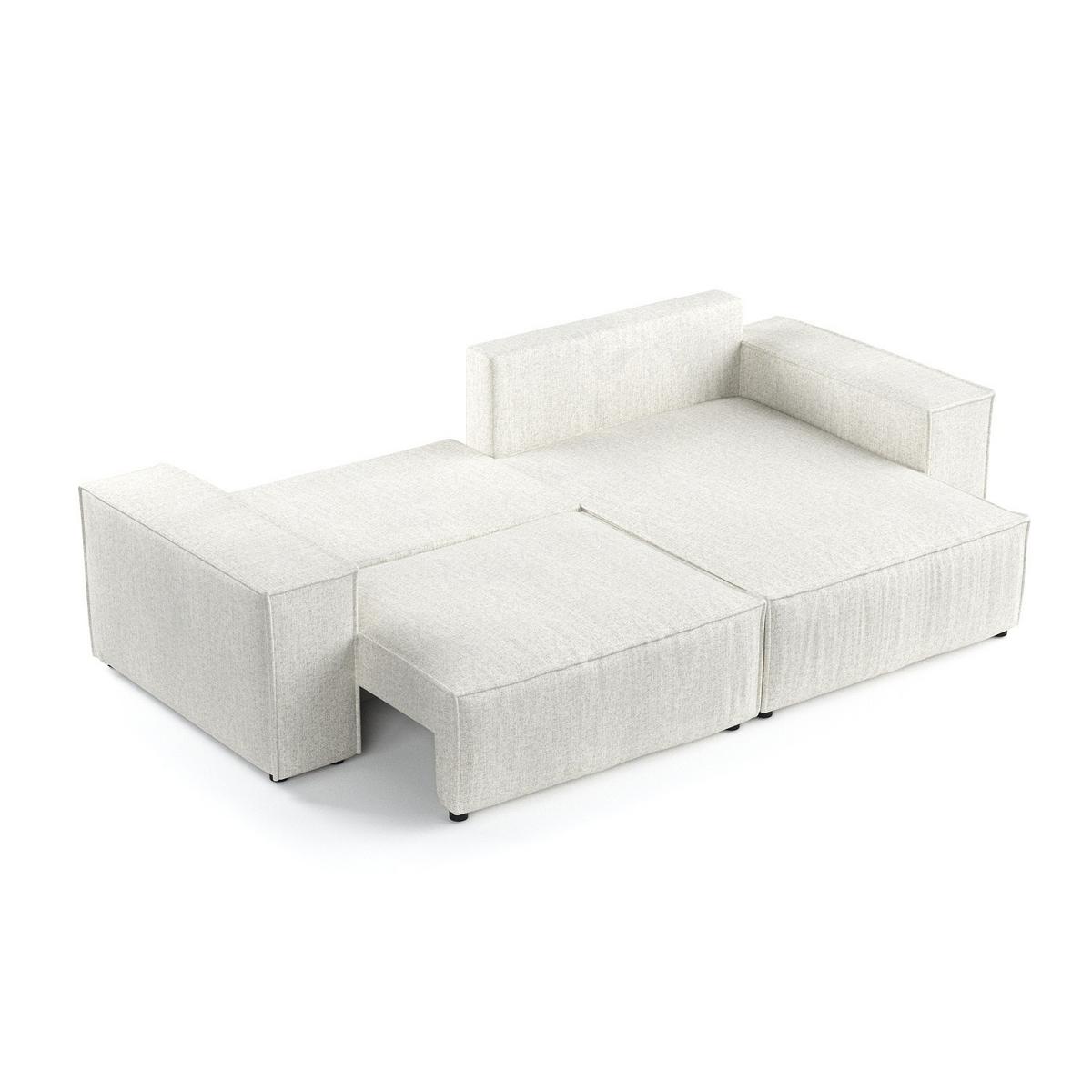 ECKSOFA SENSO mit Schlaffunktion Hellbeige im City Stoff - Beige/Schwarz, Holz/Holzwerkstoff (255/148cm) - AltaBeds