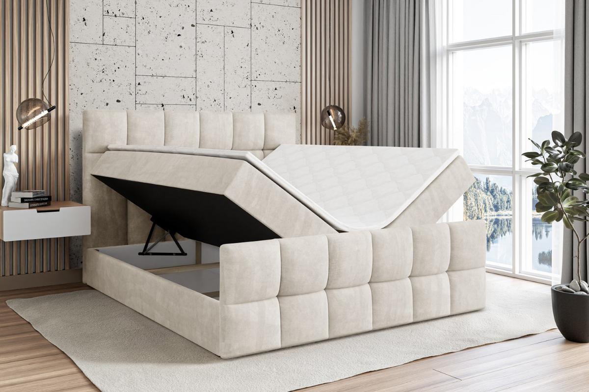BOXBETT RICAR-Z - 140 x 200 - H3 - Ecru - Ecru, Holzwerkstoff (140/200cm) - ALTDECOR