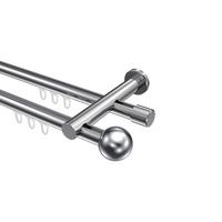 GARDINENSTANGE INNENLAUF Platon Luino 540 cm (geteilt in 3 x 180 cm), 2-läufig, 20 mm Ø Chrom - Chromfarben, Metall (540cm) - INTERDECO