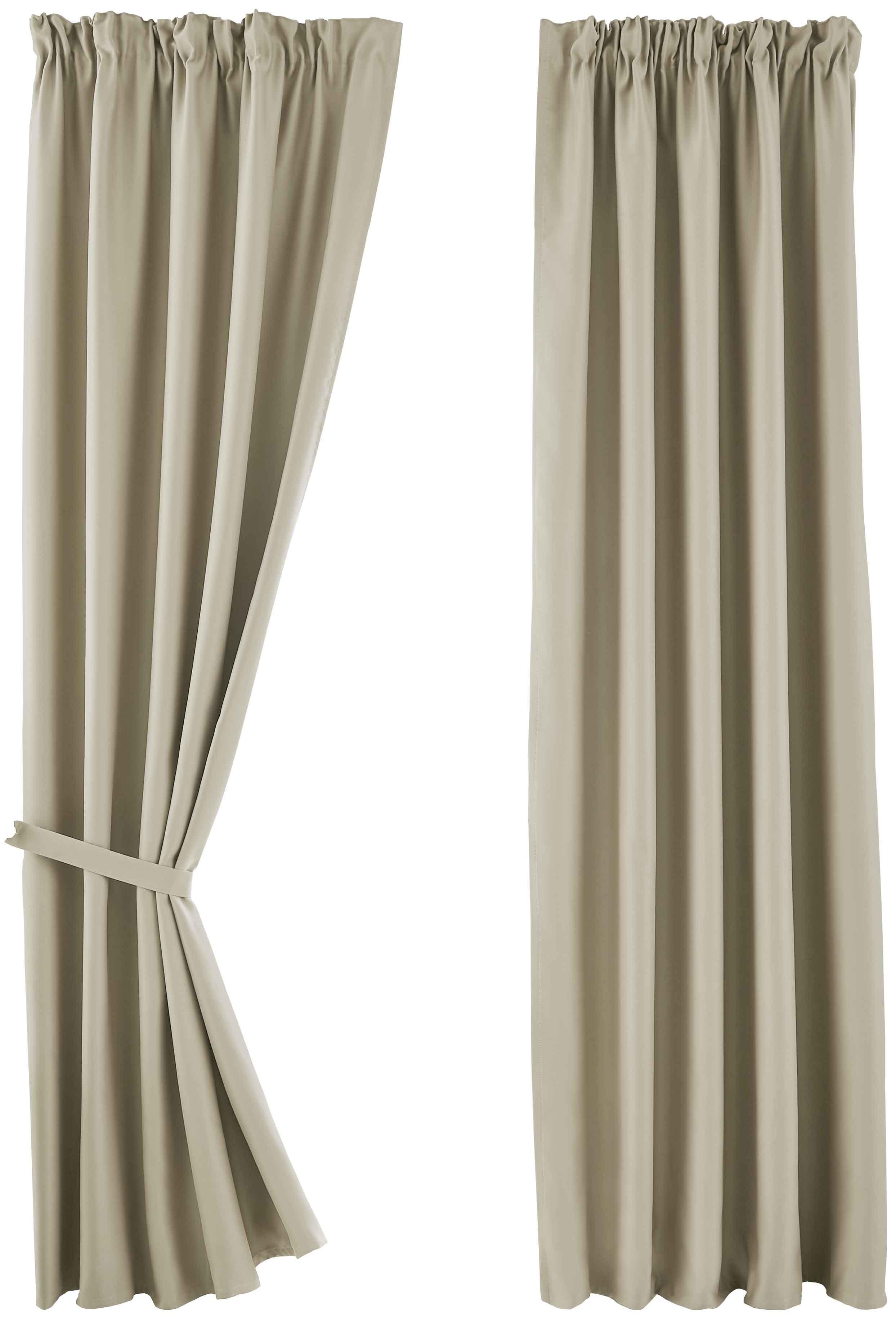 VORHANG 2ER SET NEWYORK HxB 225x140 cm Beige - Beige, Textil (140/225cm) - Gardinenbox