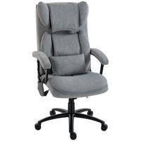 BÜROSTUHL mit Massagefunktion aus Polyester Grau - Schwarz/Grau, Textil/Metall (70.5/122/76cm) - HOMCOM