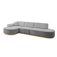ECKSOFA Ottomane Links MARI-L2-v2 - 328x171x83 cm Grau Velours - Grau, Holzwerkstoff/Textil (328/171cm) - ALTDECOR