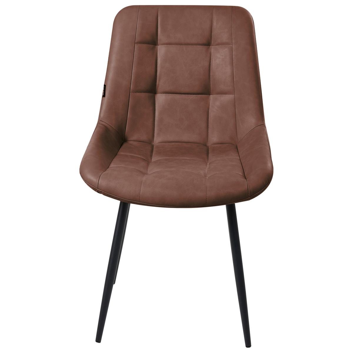 ESSZIMMERSTUHL 2er-Set Kunstleder Braun Melrose - Braun, Kunststoff (51/85/58cm) - Beliani