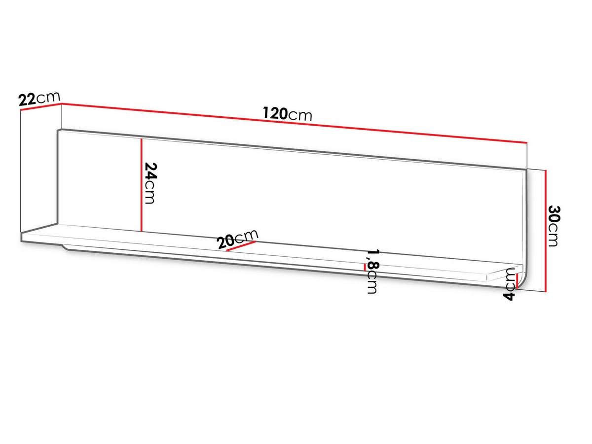 WANDBOARD Marly RE19 - Kaschmir/Grau, Holzwerkstoff (120/30/22cm) - MIRJAN24
