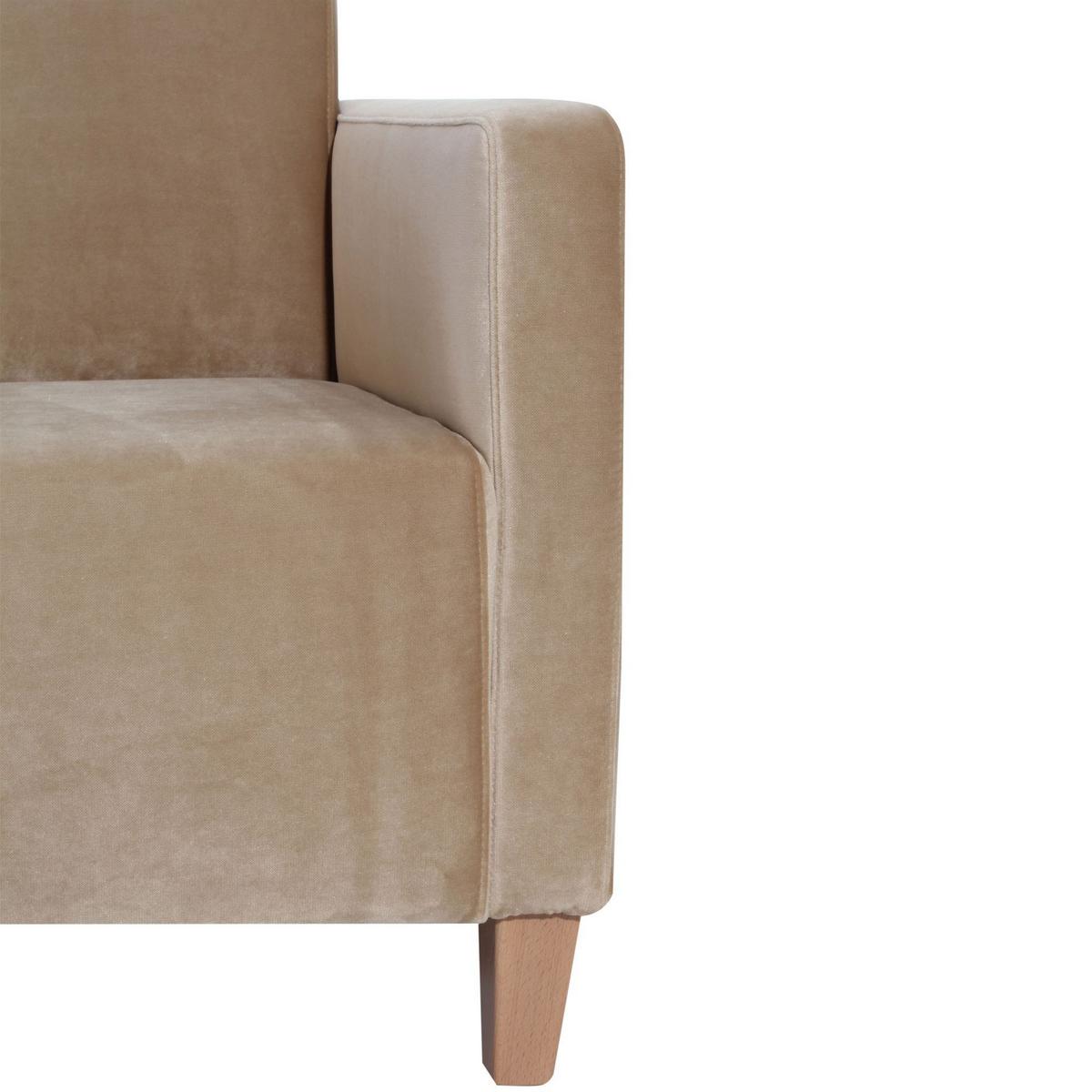 SESSEL Karol Bezug Samtvelours Buche natur / sand - Sandfarben, Kunststoff (71/81/70cm) - 58aufmkessel
