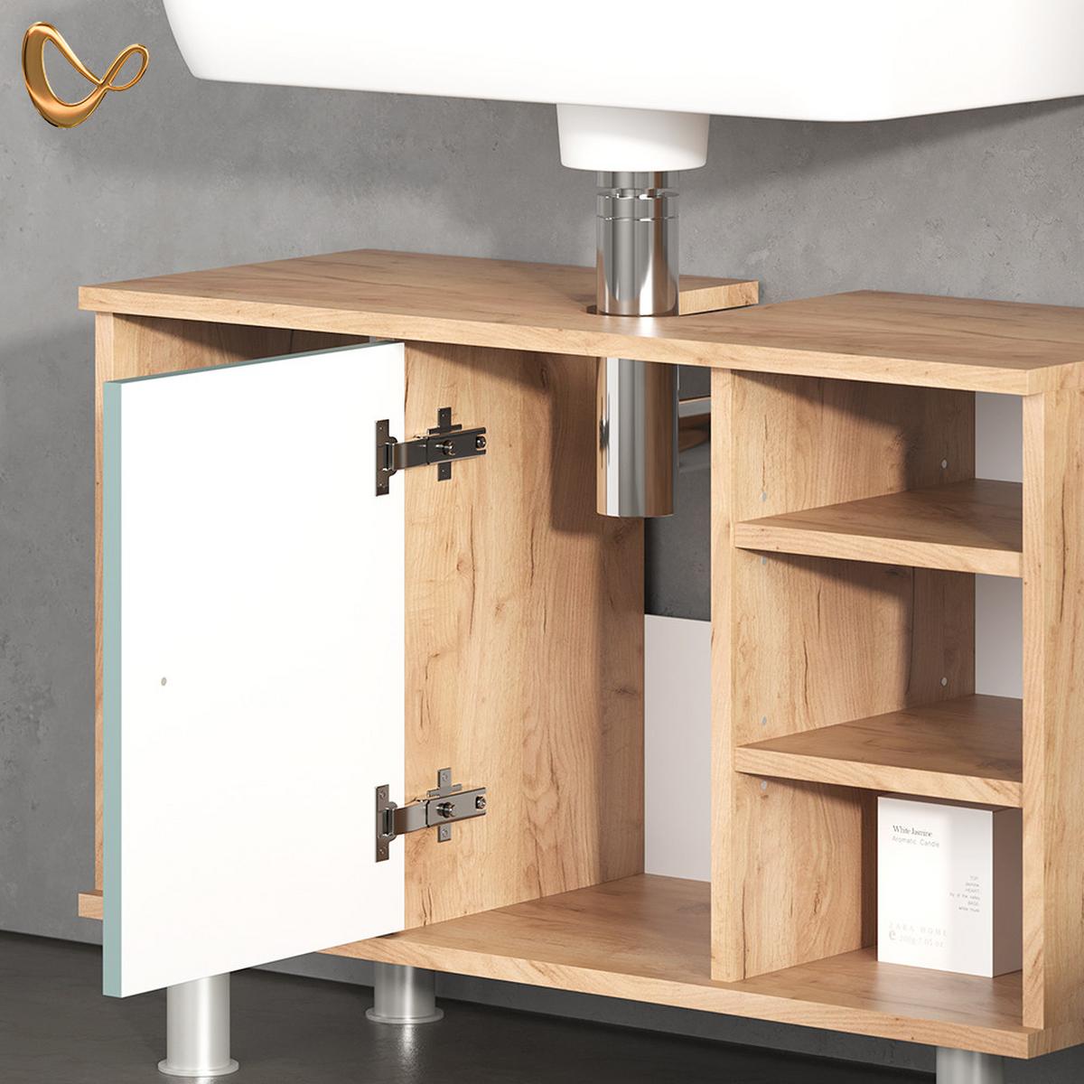 WASCHBECKENUNTERSCHRANK Fucino Grün 80 x 54 cm - Grün, Holzwerkstoff (80/54/32cm) - Livinity®