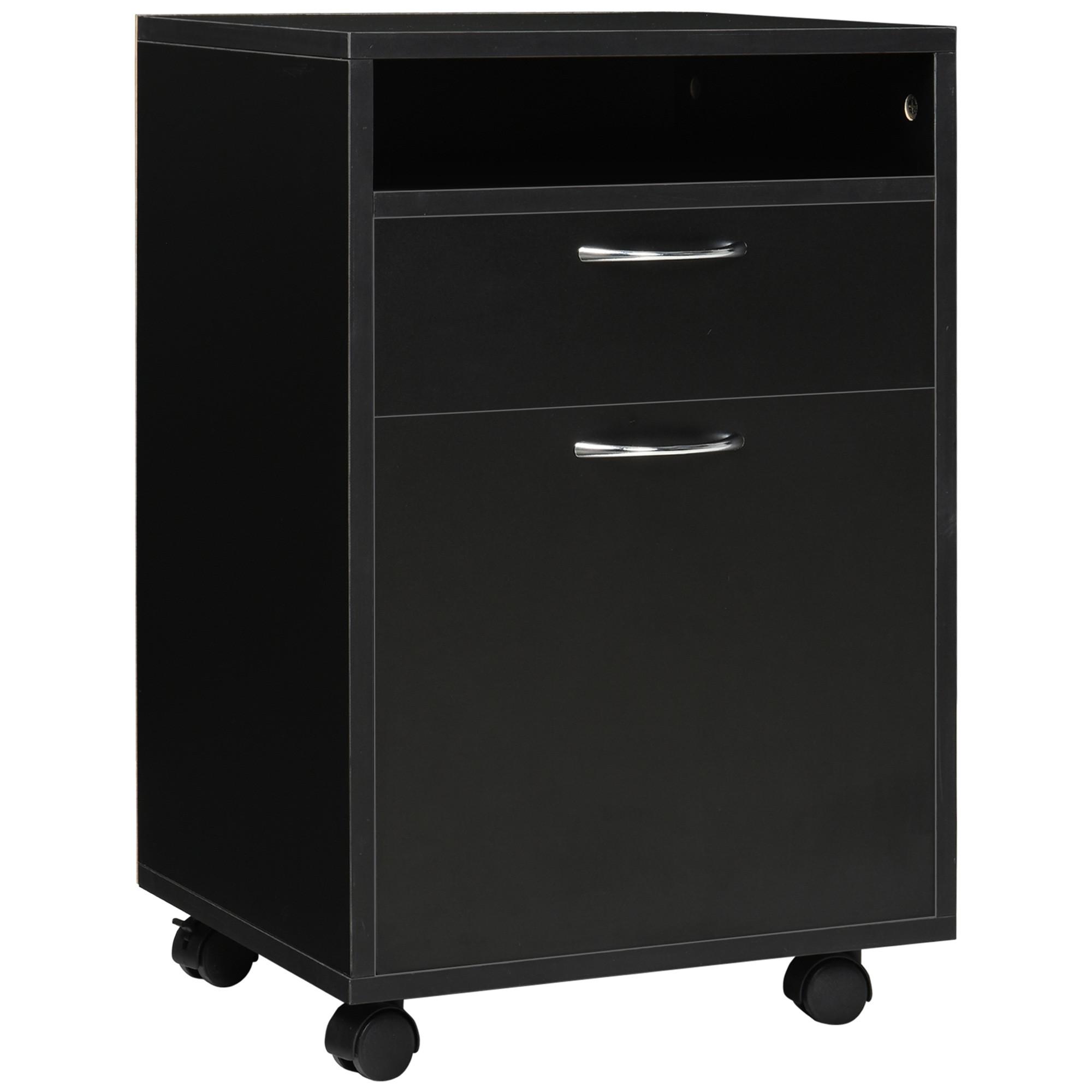 ROLLCONTAINER, Spanplatte, Schwarz, 40 x 35 x 60 cm - Schwarz, Metall (35/60/40cm) - HOMCOM