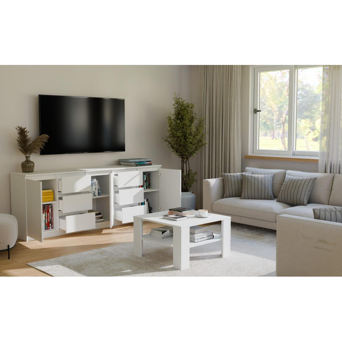 KOMMODE Weiß 200/75/40 - Weiß, Holzwerkstoff (200/75/40cm) - RAUMHIRSCH FURNITURE